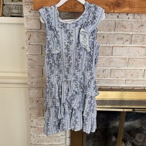 Loveshackfancy Floral Blue Kids Dress